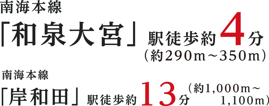 南海本線「和泉大宮」駅徒歩約4～5分